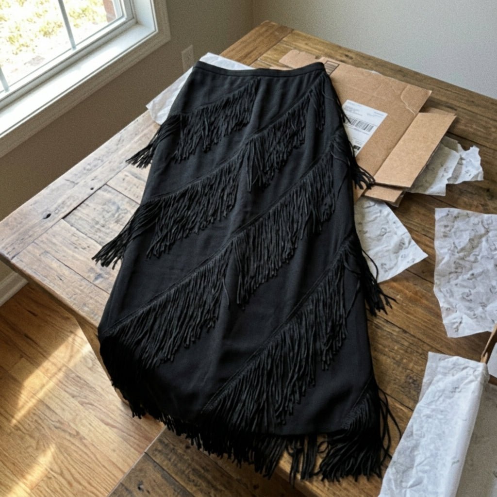 Cintia | Women's Tiered Fringe Maxi Skirt