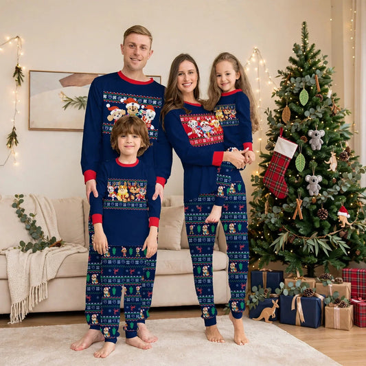 Clove | Christmas Pyjamas Fair Isle Puppy Print