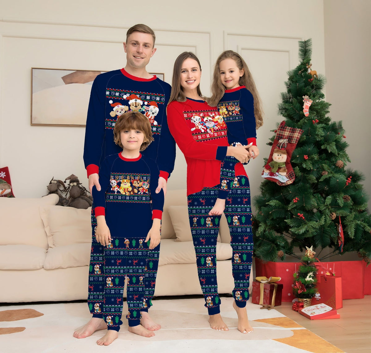 Clove | Christmas Pyjamas Fair Isle Puppy Print