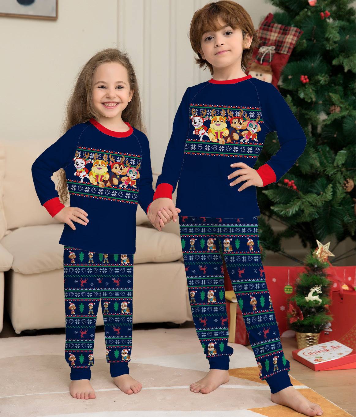 Clove | Christmas Pyjamas Fair Isle Puppy Print