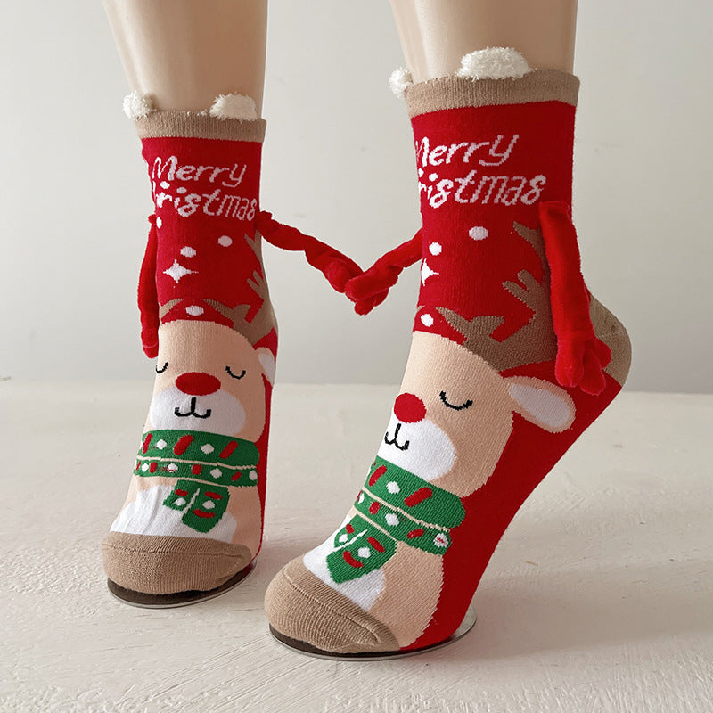 Truffle | Christmas Socks Magnetic Hands Red Heel