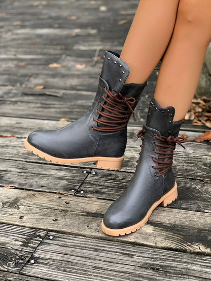Susan | Women's Round Toe Block Heels Boots