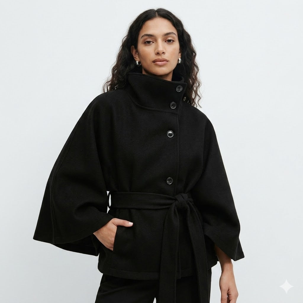 Valentina Moretti | Women's Elegant Belted Cape Coat