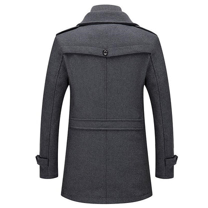 Edmund | Double-Breasted Wool-Look Pea Coat