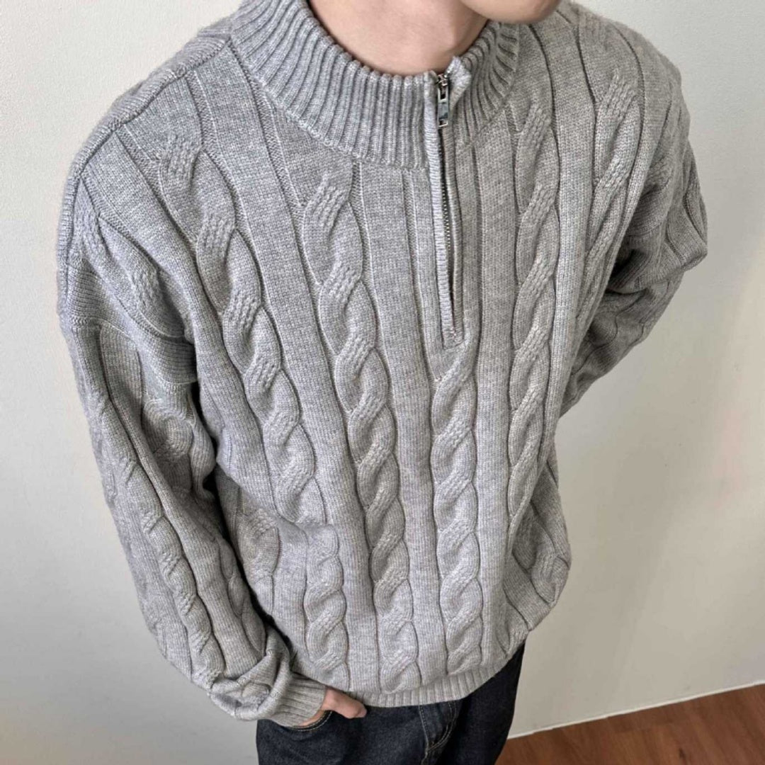 Andy | Men's Quarter-Zip Cable Knit Sweater