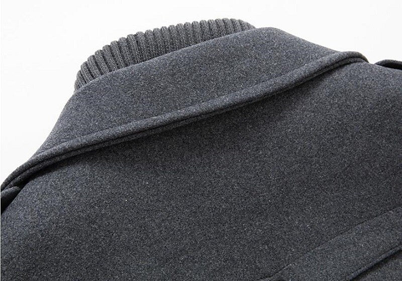 Edmund | Double-Breasted Wool-Look Pea Coat