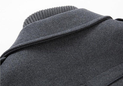 Edmund | Double-Breasted Wool-Look Pea Coat