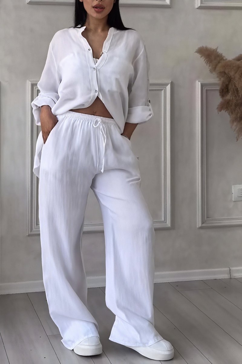 Harriet | Linen-Feel Wide-Leg Two-Piece Set Women