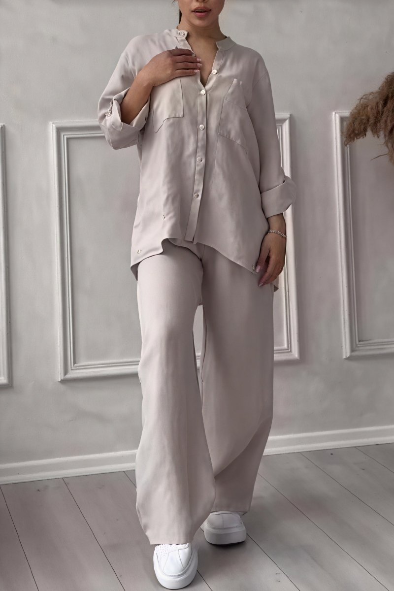 Harriet | Linen-Feel Wide-Leg Two-Piece Set Women