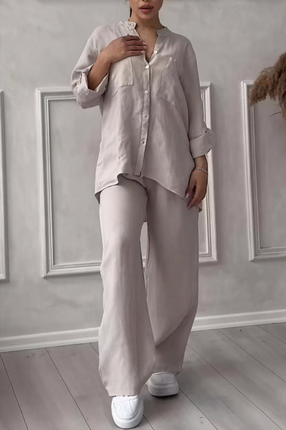Harriet | Linen-Feel Wide-Leg Two-Piece Set Women