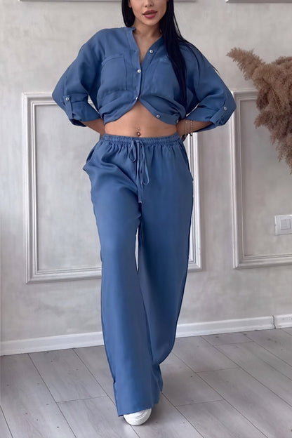Harriet | Linen-Feel Wide-Leg Two-Piece Set Women