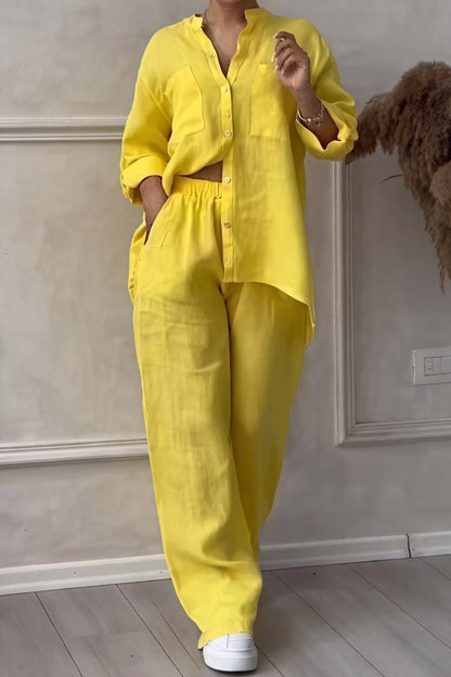 Harriet | Linen-Feel Wide-Leg Two-Piece Set Women