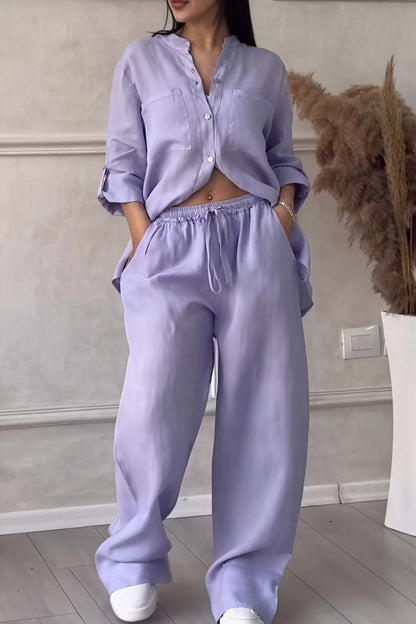 Harriet | Linen-Feel Wide-Leg Two-Piece Set Women