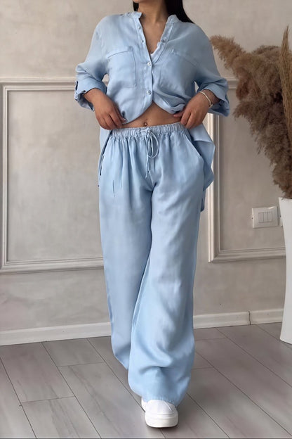 Harriet | Linen-Feel Wide-Leg Two-Piece Set Women