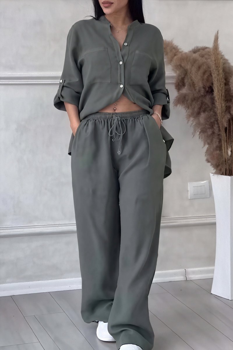 Harriet | Linen-Feel Wide-Leg Two-Piece Set Women