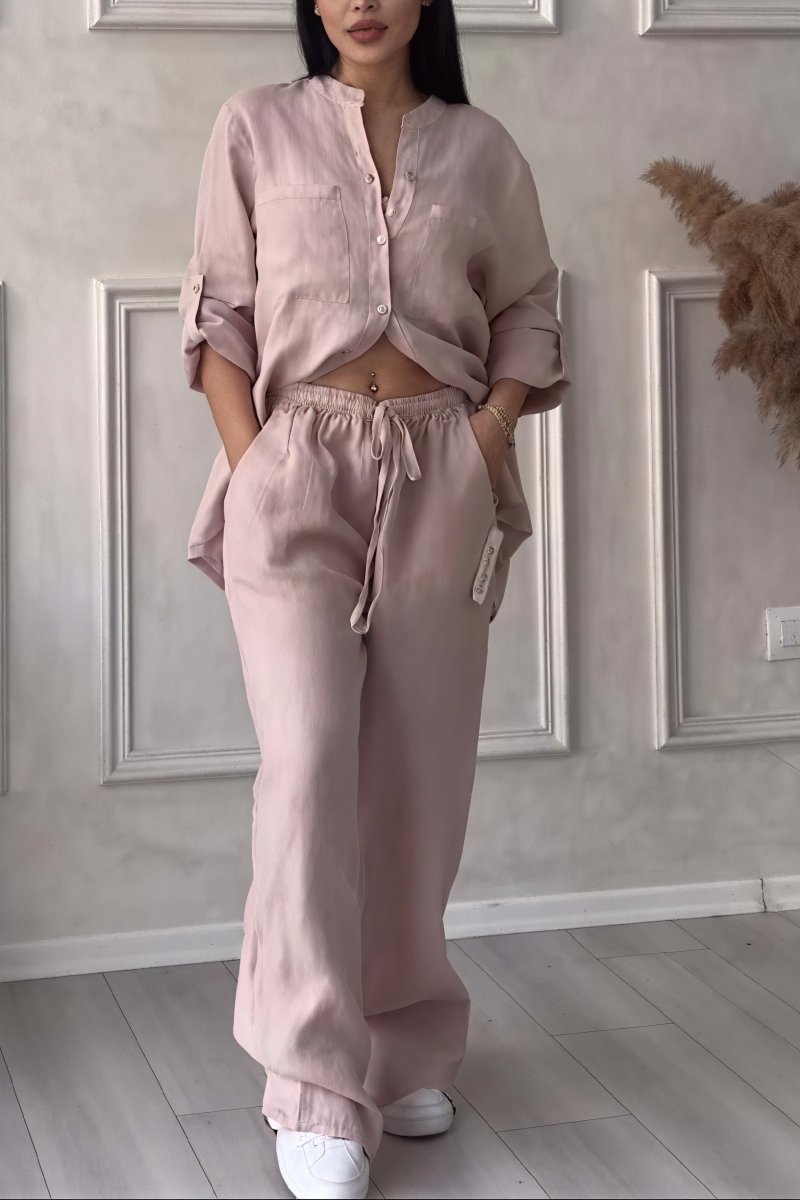 Harriet | Linen-Feel Wide-Leg Two-Piece Set Women