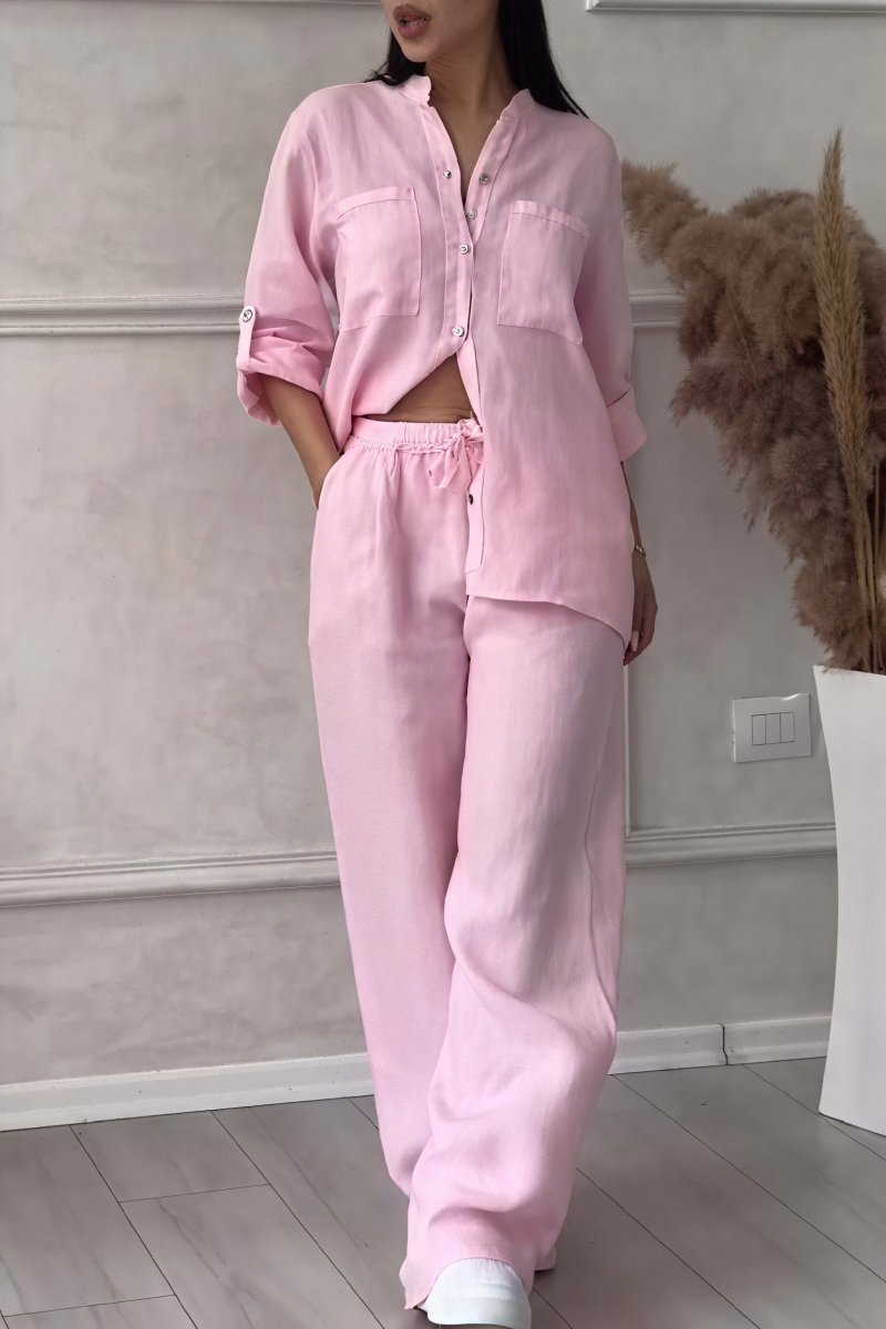 Harriet | Linen-Feel Wide-Leg Two-Piece Set Women