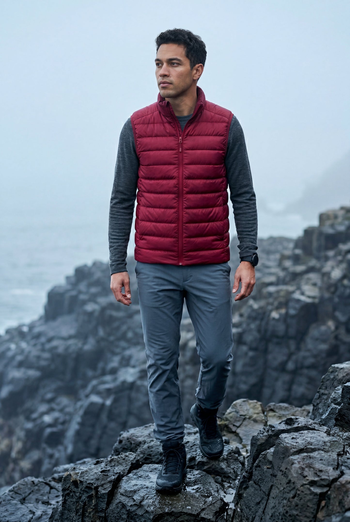 Kai | Men's Lightweight Puffer Vest, High Collar