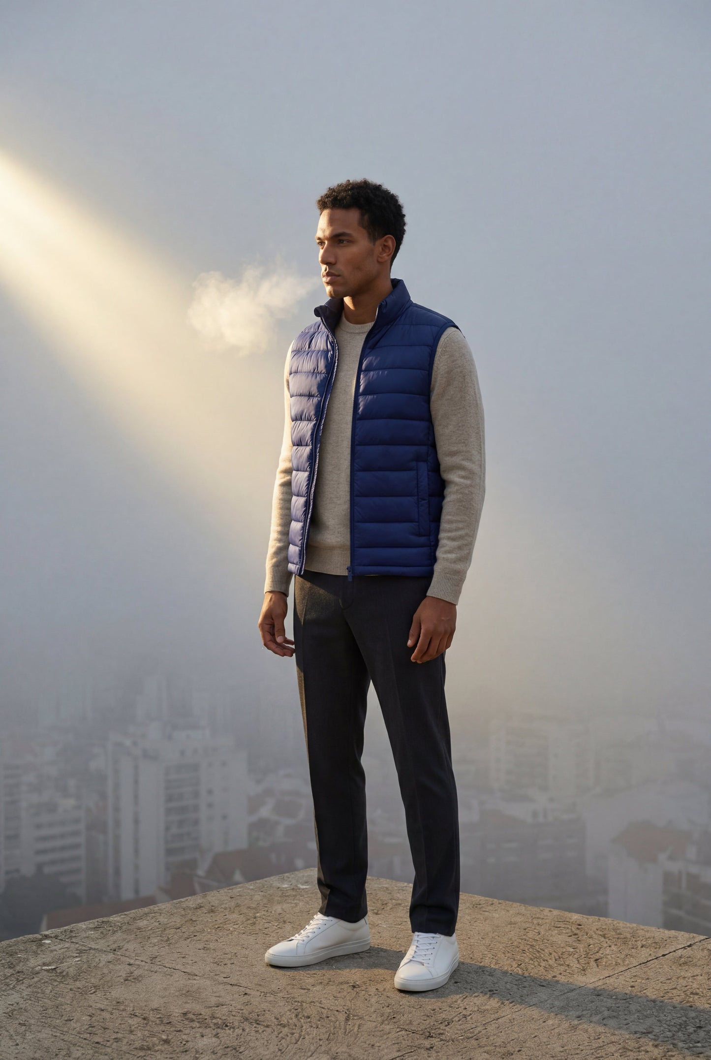 Kai | Men's Lightweight Puffer Vest, High Collar