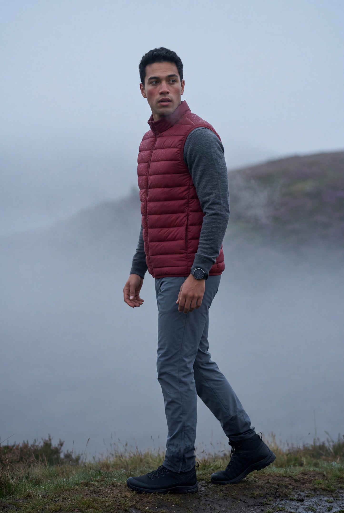 Kai | Men's Lightweight Puffer Vest, High Collar