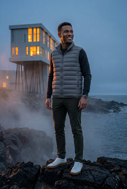 Kai | Men's Lightweight Puffer Vest, High Collar