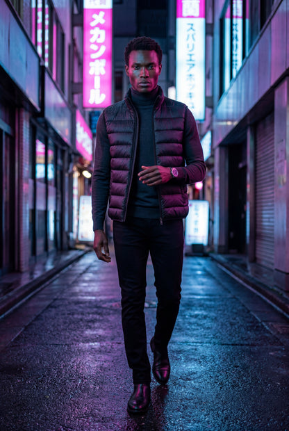 Kai | Men's Lightweight Puffer Vest, High Collar