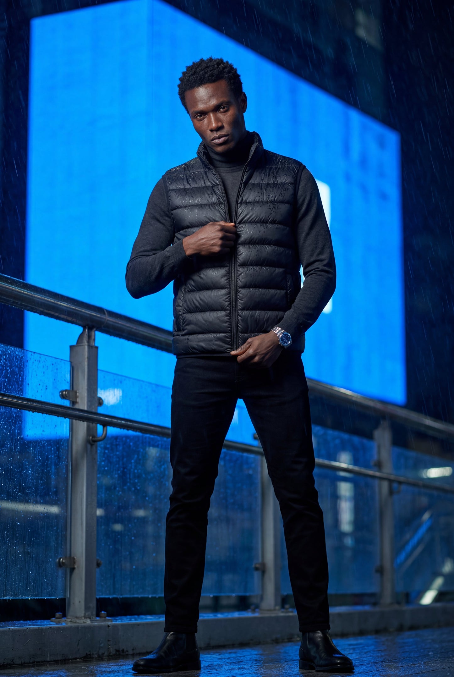 Kai | Men's Lightweight Puffer Vest, High Collar