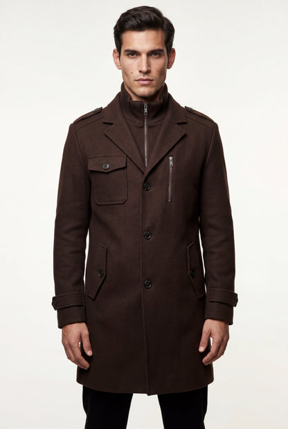 Zane | Men's Slim Fit Tailored Winter Coat, Stand Collar