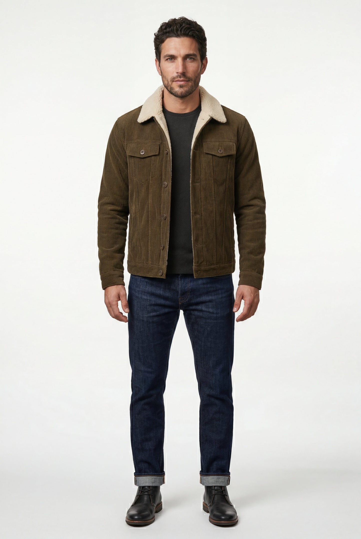 Cole | Men's Sherpa Collar Trucker Jacket