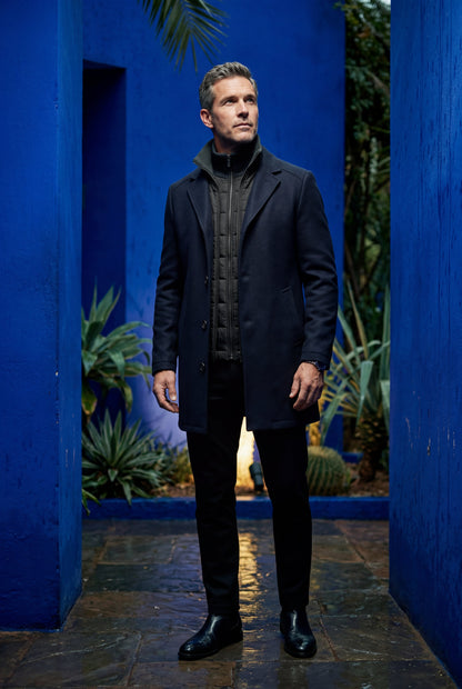 Theo | Men's Tailored Wool-Blend Coat, Notched Lapel