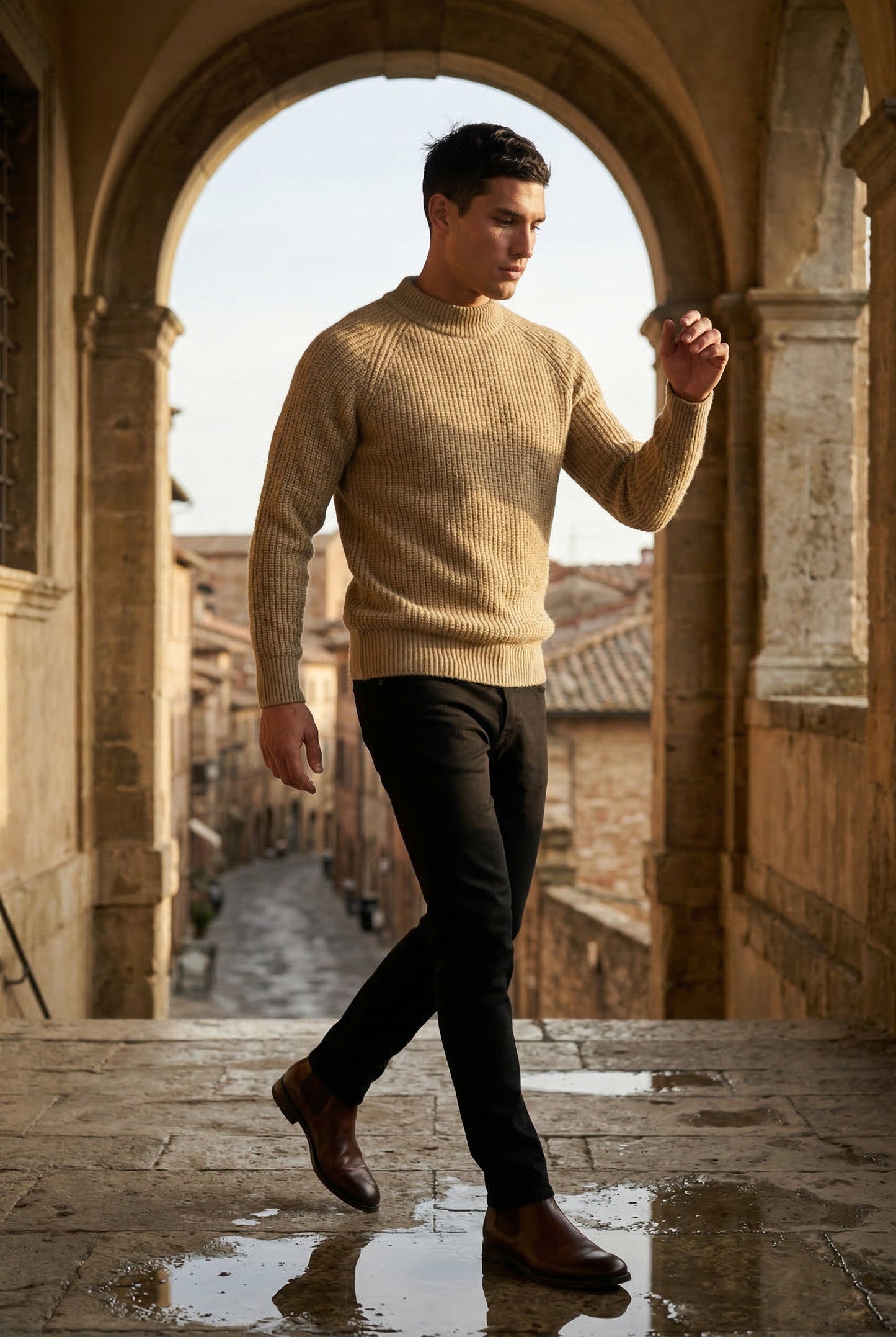 Axel | Men's Chunky Ribbed Slim Fit Sweater