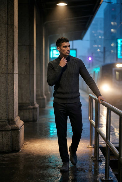 Axel | Men's Chunky Ribbed Slim Fit Sweater