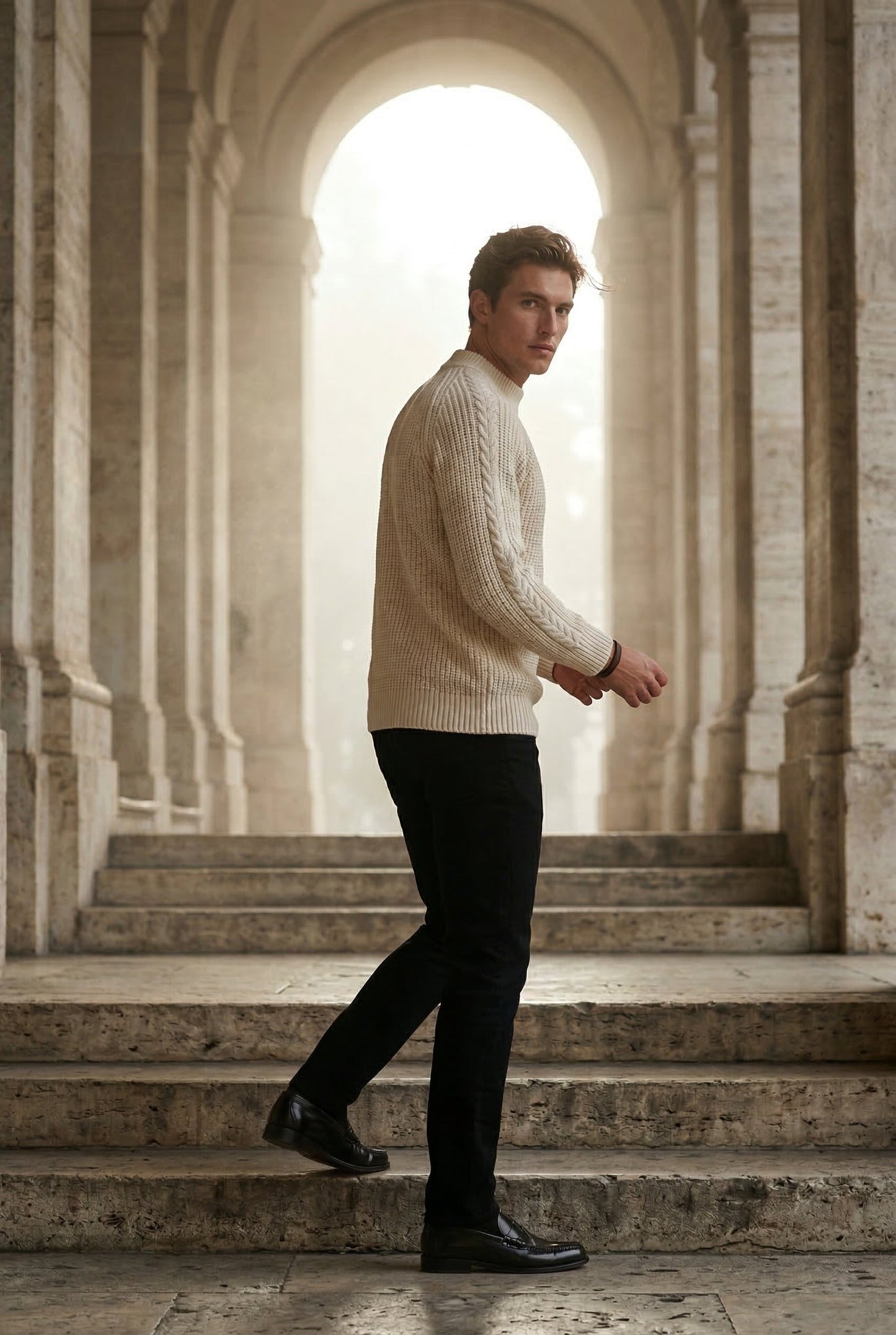 Axel | Men's Chunky Ribbed Slim Fit Sweater