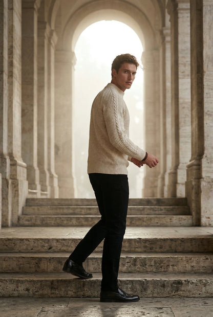 Axel | Men's Chunky Ribbed Slim Fit Sweater