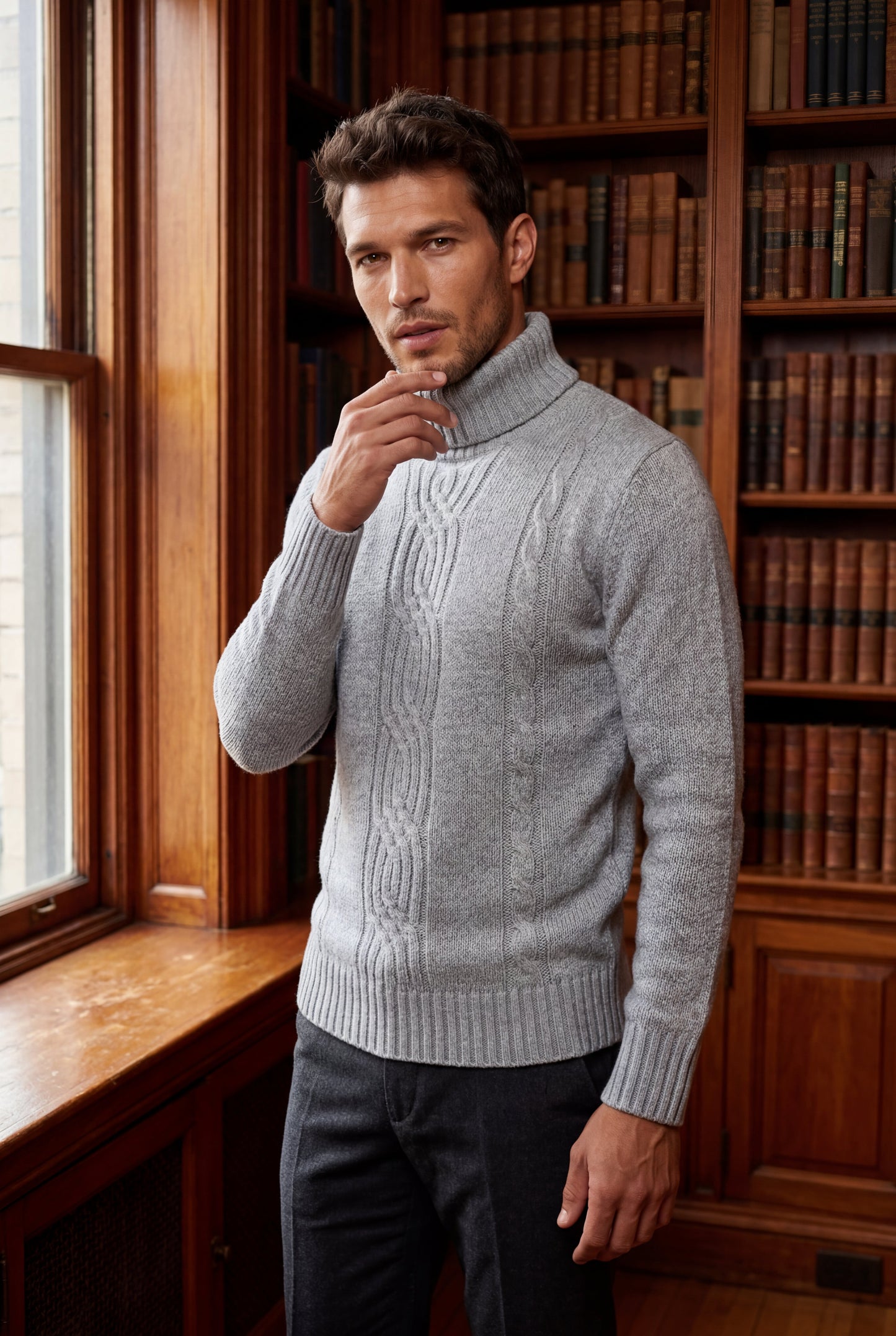 Colt | Men's Cable Knit Turtleneck Sweater