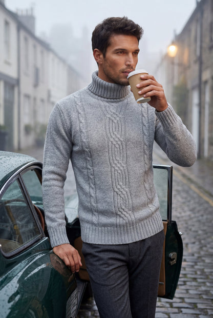 Colt | Men's Cable Knit Turtleneck Sweater