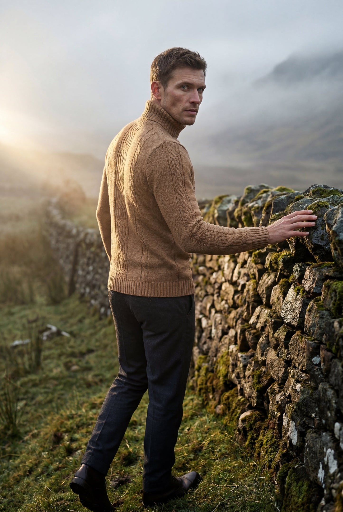 Colt | Men's Cable Knit Turtleneck Sweater
