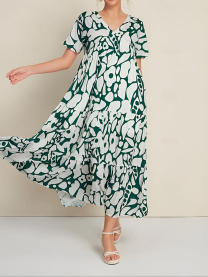 Thalia | Flutter Sleeve Tiered Floral Maxi Dress