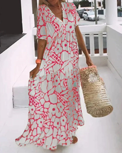 Thalia | Flutter Sleeve Tiered Floral Maxi Dress