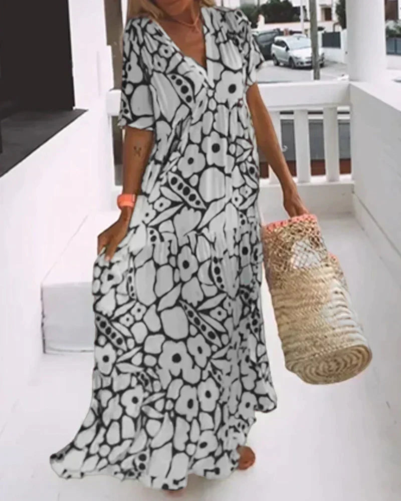 Thalia | Flutter Sleeve Tiered Floral Maxi Dress