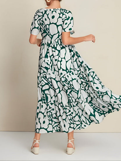 Thalia | Flutter Sleeve Tiered Floral Maxi Dress