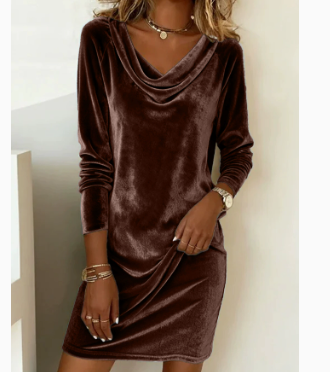 Velvet Midi Cocktail Dress For Women