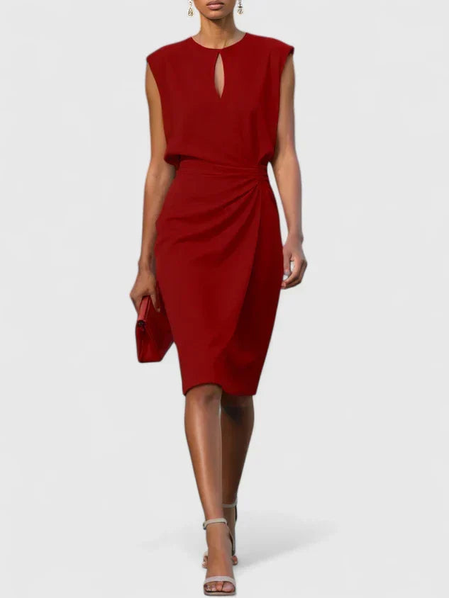 Ruchelle | Ruched Waist Elegant Occasion Midi Dress