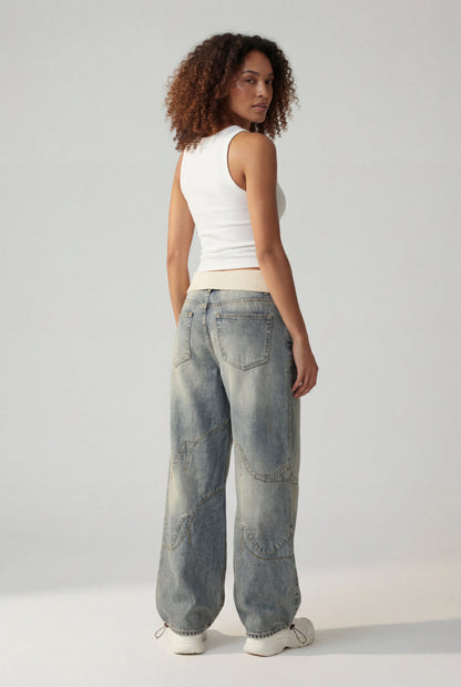 Sloane | Women's Baggy Wide Leg Jeans, Relaxed Denim