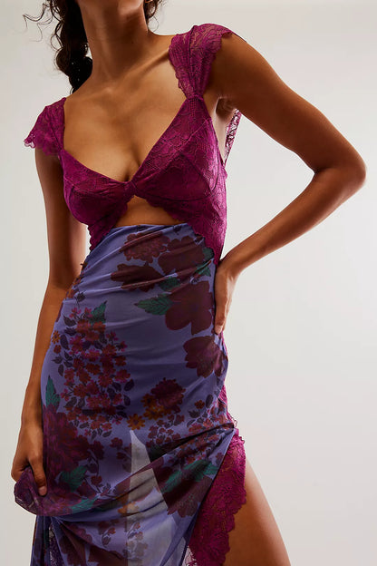 Paige | Floral Lace Overlay Sheath Dress