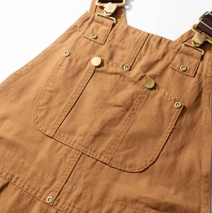 Women's Canvas Bib Dungaree Workwear Overalls Pockets