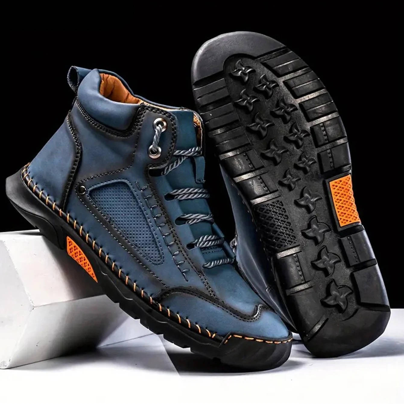 Men's Waterproof Leather Hiking Boots Arch Support