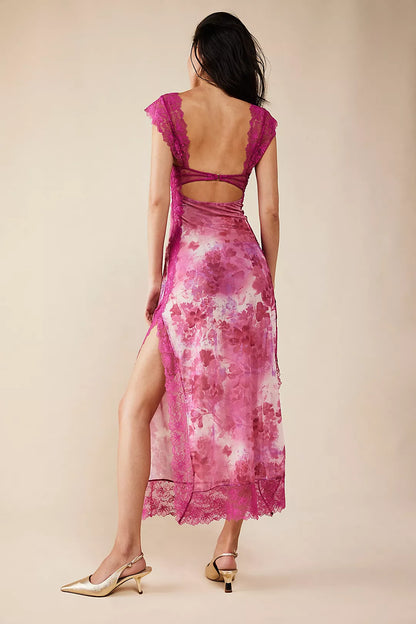 Paige | Floral Lace Overlay Sheath Dress