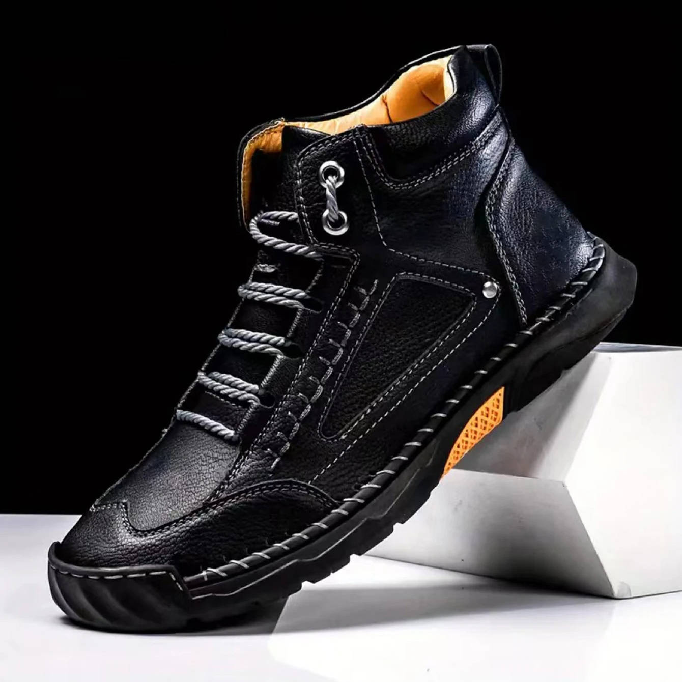 Men's Waterproof Leather Hiking Boots Arch Support
