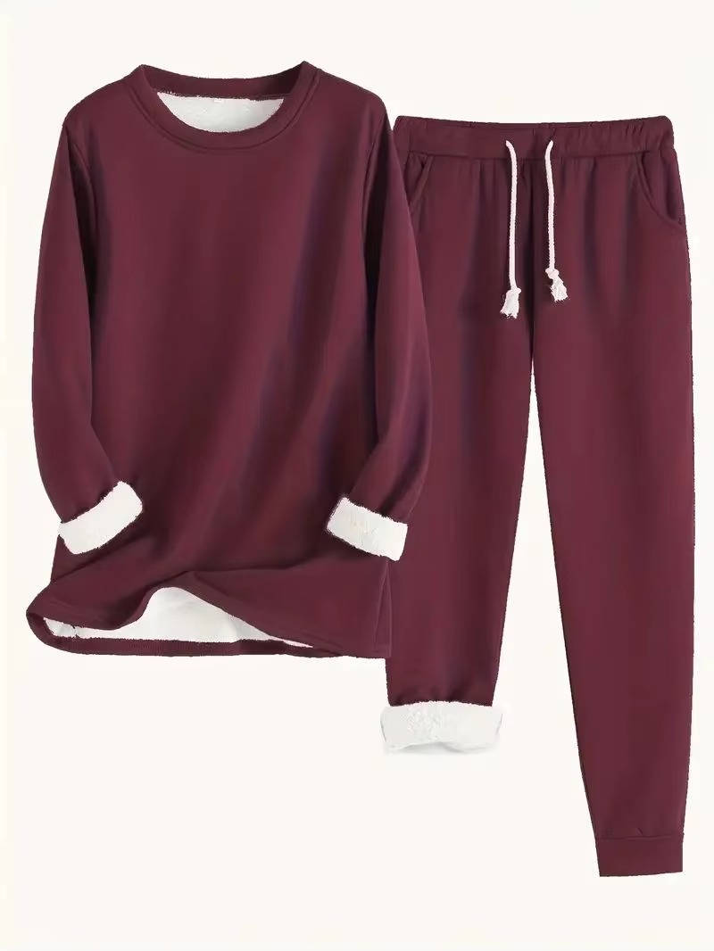 Women's Cosy Fleece Lined Winter Sweatsuit Set